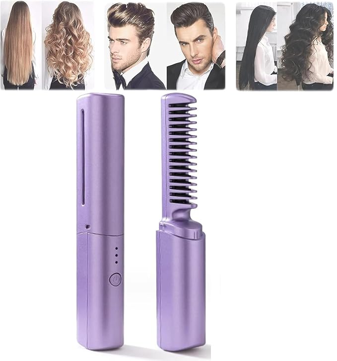 Hair Straightener Comb for Women Hair Straightener Brush  (Multicolor)